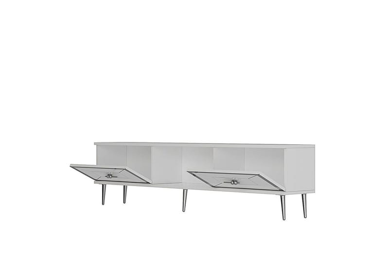 Virdel TV-taso 150 cm - Valkoinen/Hopea - Huonekalut - TV- & Mediakalusteet - Tv taso & Mediataso