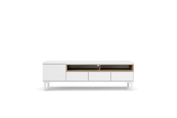 Virender lattiaseisova tv-taso 155,7 cm säilytyksellä tammi - Valkoinen|Beige - Huonekalut - TV- & Mediakalusteet - Tv taso & Mediataso