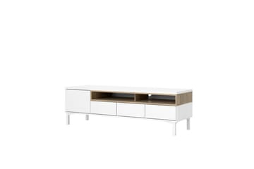Virender lattiaseisova tv-taso 155,7 cm säilytyksellä tammi - Valkoinen|Beige - Huonekalut - TV- & Mediakalusteet - Tv taso & Mediataso