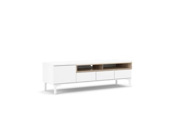 Virender lattiaseisova tv-taso 155,7 cm säilytyksellä tammi - Valkoinen|Beige - Huonekalut - TV- & Mediakalusteet - Tv taso & Mediataso