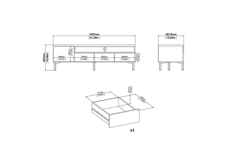 Virender-tv-taso 48,2 cm - Huonekalut - TV- & Mediakalusteet - Tv taso & Mediataso
