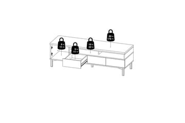 Virender-tv-taso 48,2 cm - Huonekalut - TV- & Mediakalusteet - Tv taso & Mediataso