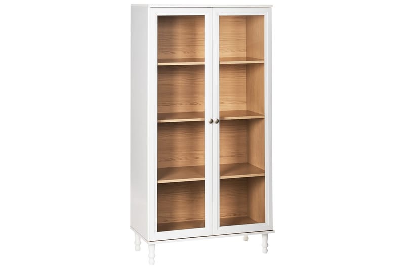 Vitrinikaappi Tingledale Valkoinen, vaalea puu, 80x40x151 cm - Valkoinen, vaalea puu, 80x40x151 cm - Huonekalut - TV- & Mediakalusteet - Mediajalusta & seinäteline - TV:n seinäteline