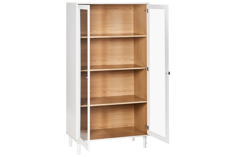 Vitrinikaappi Tingledale Valkoinen, vaalea puu, 80x40x151 cm - Valkoinen, vaalea puu, 80x40x151 cm - Huonekalut - TV- & Mediakalusteet - Mediajalusta & seinäteline - TV:n seinäteline