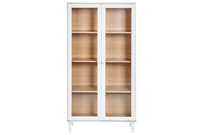 Vitrinikaappi Tingledale Valkoinen, vaalea puu, 80x40x151 cm - Valkoinen, vaalea puu, 80x40x151 cm - Huonekalut - TV- & Mediakalusteet - Mediajalusta & seinäteline - TV:n seinäteline