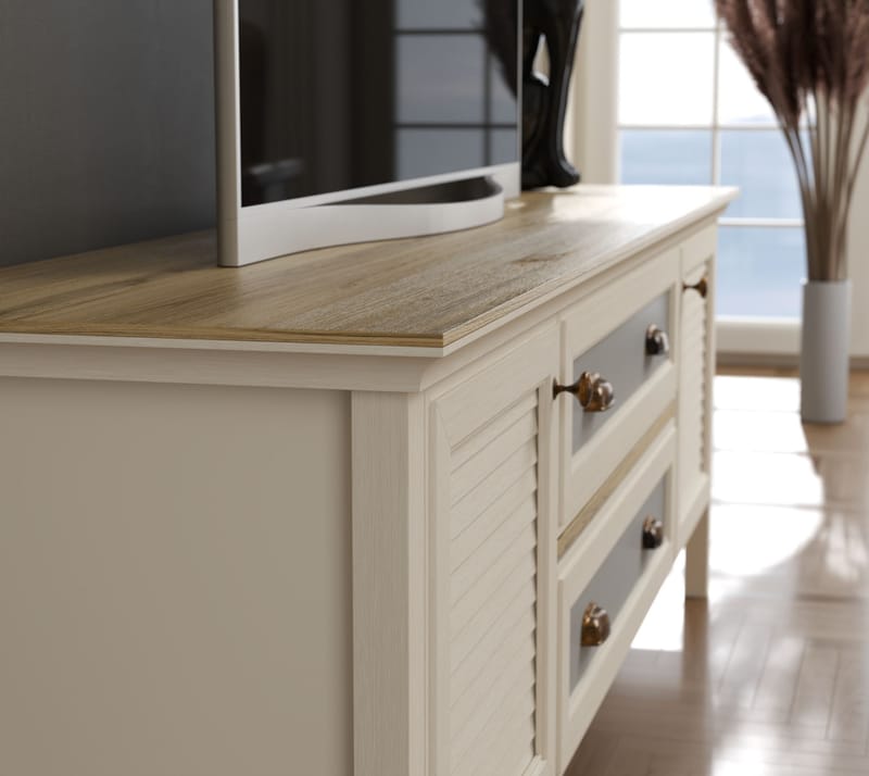 Vopira TV-taso 180 cm - Kerma, tammi, harmaa - Huonekalut - TV- & Mediakalusteet - Mediajalusta & seinäteline