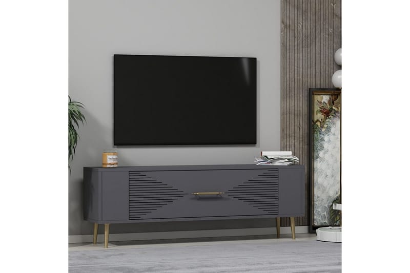 Vornis TV-taso 120 cm - Antrasiitti/Keltainend - Huonekalut - TV- & Mediakalusteet - Tv taso & Mediataso