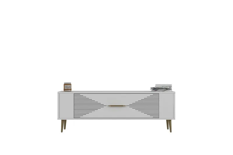 Vornis TV-taso 120 cm - Valkoinen/Keltainend - Huonekalut - TV- & Mediakalusteet - Tv taso & Mediataso