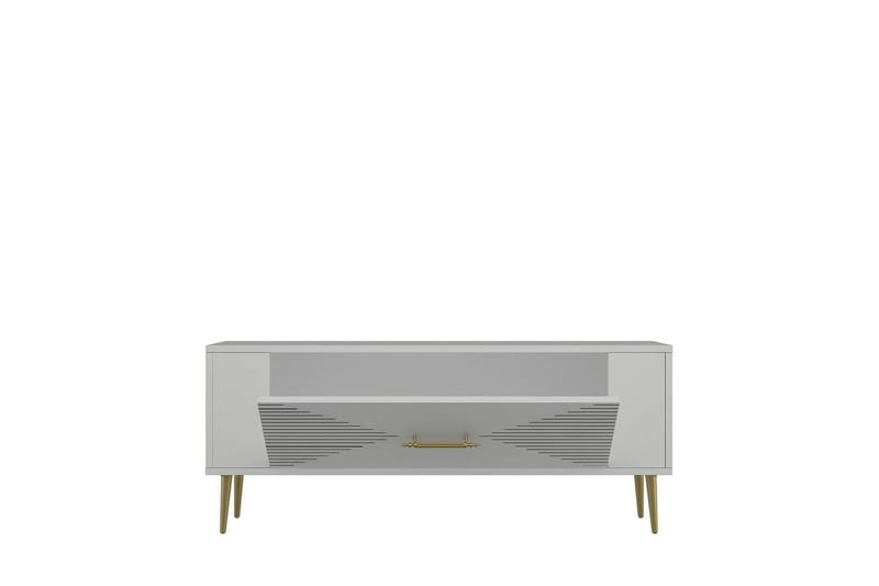 Vornis TV-taso 120 cm - Valkoinen/Keltainend - Huonekalut - TV- & Mediakalusteet - Tv taso & Mediataso