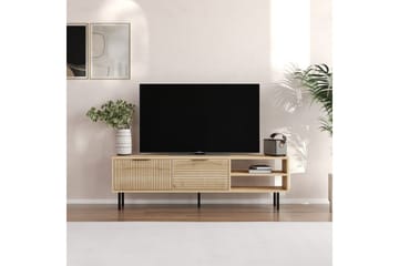 Wenus lattiaseisova tv-taso 150 cm säilytyksellä tammi - Beige - Huonekalut - TV- & Mediakalusteet - Tv taso & Mediataso