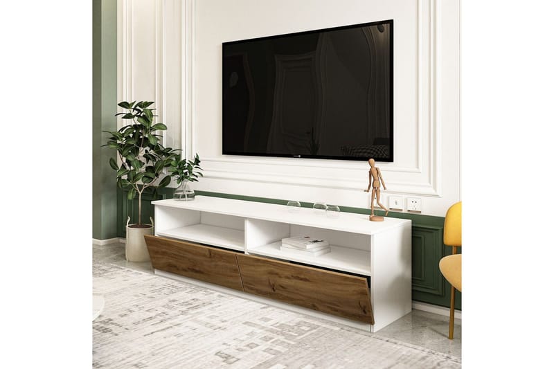 Zylen TV-taso 144 cm - Valkoinen/Luonnollinen - Huonekalut - TV- & Mediakalusteet - Tv taso & Mediataso