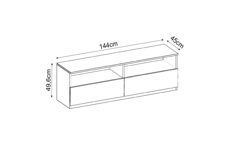 Zylen TV-taso 144 cm - Pähkinä - Huonekalut - TV- & Mediakalusteet - Tv taso & Mediataso