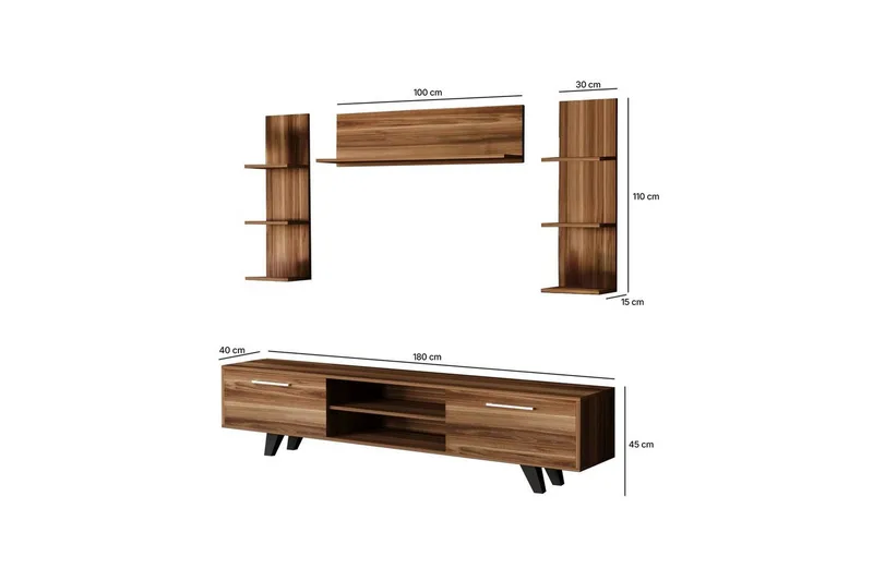 Zyrosen TV-taso 180 cm - Luonnollinen - Huonekalut - TV- & Mediakalusteet - Tv taso & Mediataso