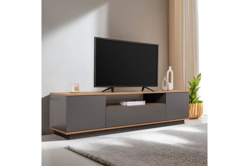 Meni TV-taso 180 cm - Luonnonväri/Antrasiitti - Huonekalut - TV- & Mediakalusteet - Tv taso & Mediataso