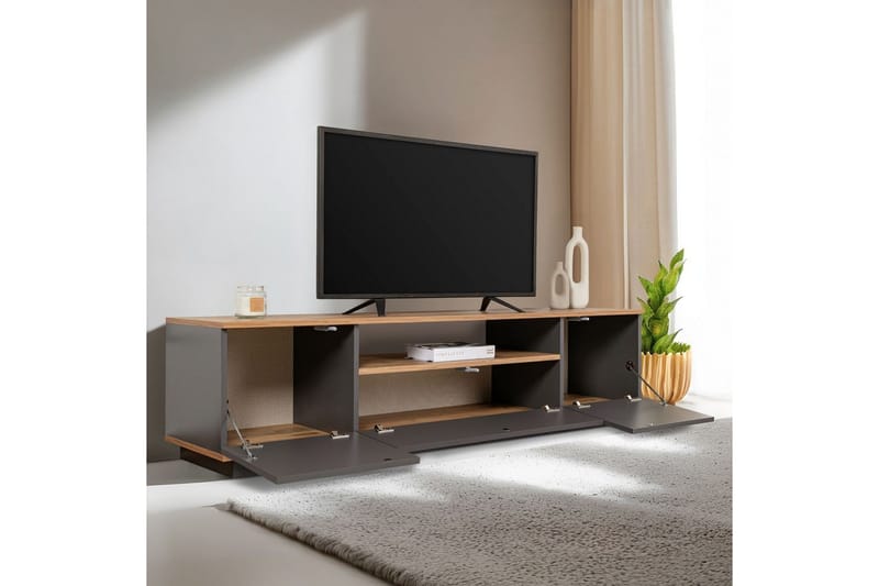 Meni TV-taso 180 cm - Luonnonväri/Antrasiitti - Huonekalut - TV- & Mediakalusteet - Tv taso & Mediataso