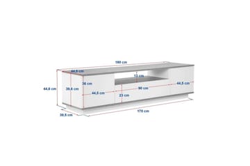 Meni TV-taso 180 cm - Luonnonväri/Antrasiitti - Huonekalut - TV- & Mediakalusteet - Tv taso & Mediataso