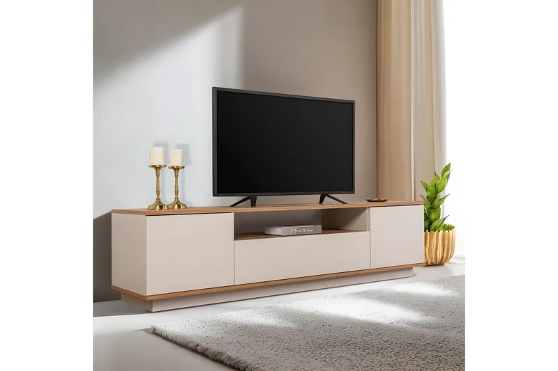 Meni TV-taso 180 cm - Luonnonväri/Keltainen - Huonekalut - TV- & Mediakalusteet - Tv taso & Mediataso