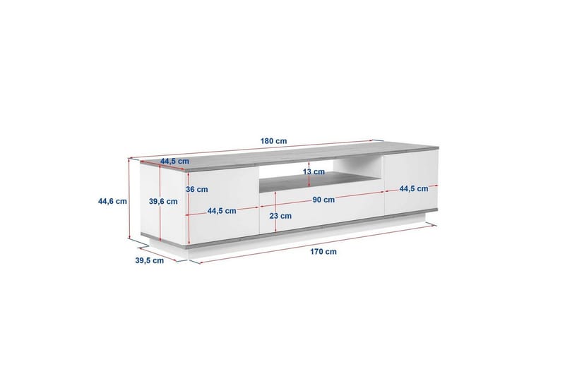 Meni TV-taso 180 cm - Luonnonväri/Keltainen - Huonekalut - TV- & Mediakalusteet - Tv taso & Mediataso