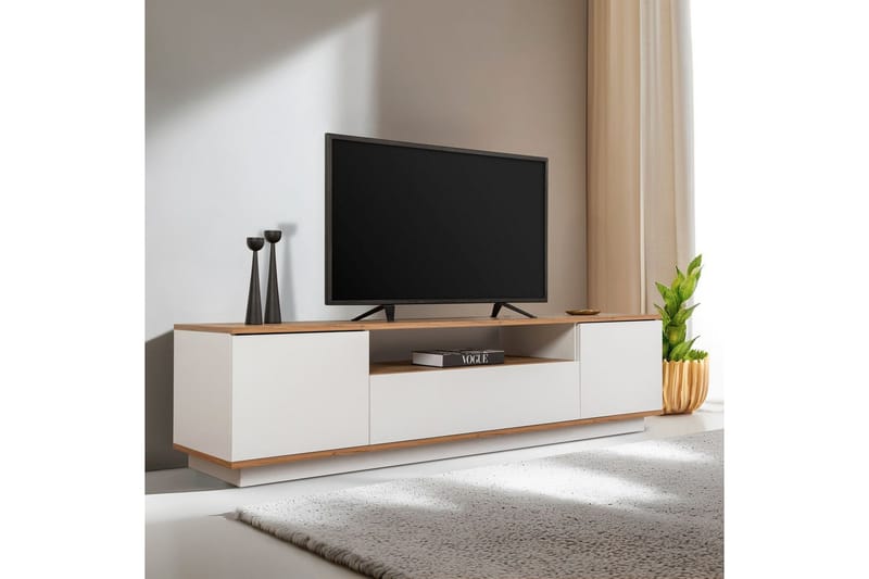 Meni TV-taso 180 cm - Luonnonväri/Valkoinen - Huonekalut - TV- & Mediakalusteet - Tv taso & Mediataso