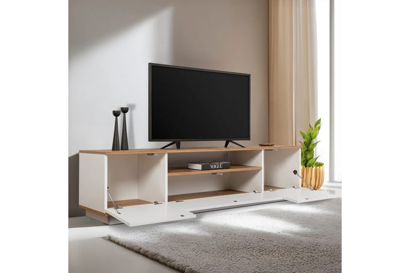Meni TV-taso 180 cm - Luonnonväri/Valkoinen - Huonekalut - TV- & Mediakalusteet - Tv taso & Mediataso