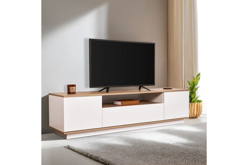 Meni TV-taso 180 cm - Luonnonväri/Valkoinen - Huonekalut - TV- & Mediakalusteet - Tv taso & Mediataso