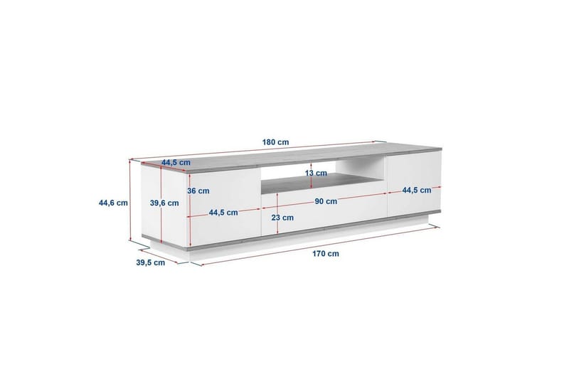 Meni TV-taso 180 cm - Tummanruskea/Taupe - Huonekalut - TV- & Mediakalusteet - Tv taso & Mediataso