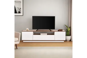 Meni TV-taso 180 cm - Valkoinen/Ruskea - Huonekalut - TV- & Mediakalusteet - Tv taso & Mediataso