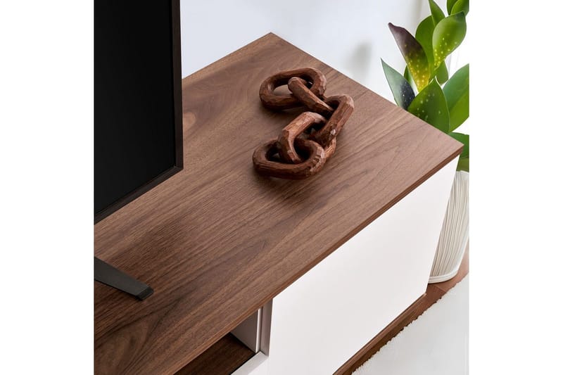 Meni TV-taso 180 cm - Valkoinen/Ruskea - Huonekalut - TV- & Mediakalusteet - Tv taso & Mediataso