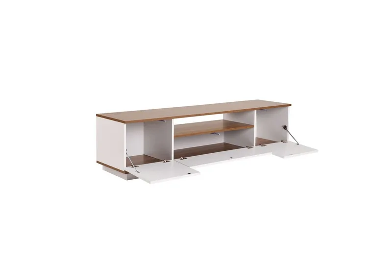 Meni TV-taso 180 cm - Valkoinen/Ruskea - Huonekalut - TV- & Mediakalusteet - Tv taso & Mediataso