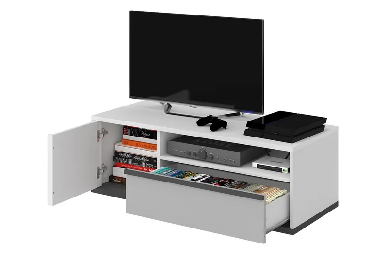 Metropolitan Tv-Taso 120x50 cm - Valkoinen/Vaaleanharmaa/Musta - Huonekalut - TV- & Mediakalusteet - Tv taso & Mediataso