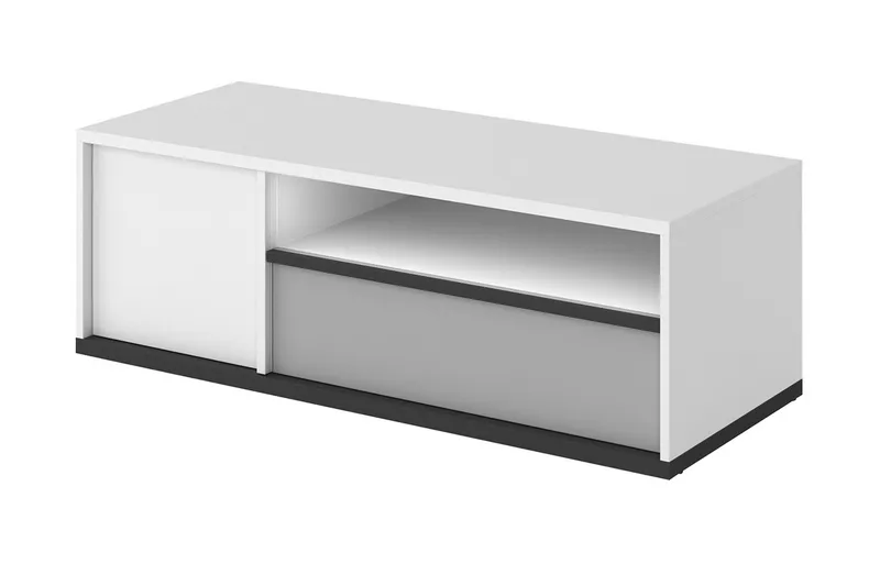 Metropolitan Tv-Taso 120x50 cm, Valkoinen/Vaaleanharmaa/Musta