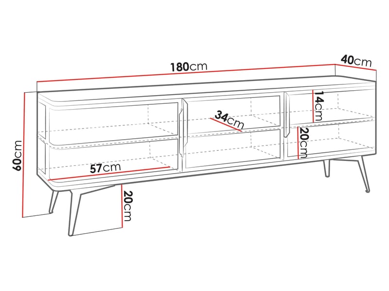 Mireva-tv-taso 180 cm - beige, kulta - Huonekalut - TV- & Mediakalusteet - Tv taso & Mediataso