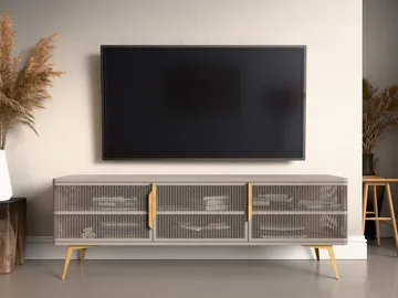Mireva-tv-taso 180 cm - beige/kulta - Huonekalut - TV- & Mediakalusteet - Tv taso & Mediataso
