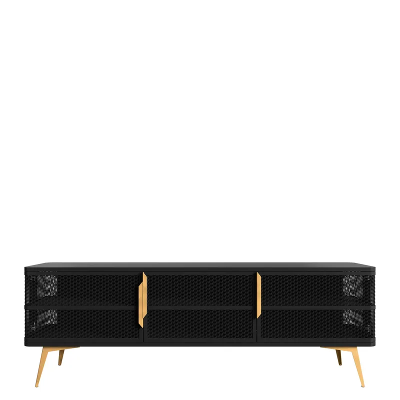 Mireva-tv-taso 180 cm, musta, kulta