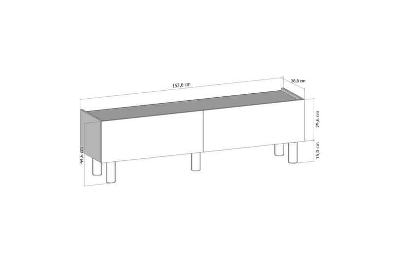 Mittopuri TV-taso 153.6 cm - Ruskeanharmaa - Huonekalut - TV- & Mediakalusteet - Tv taso & Mediataso