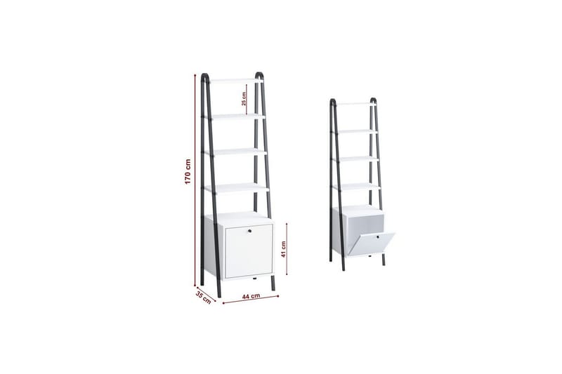 Mojon Kirjahylly 44 cm - Musta/Valkoinen - Säilytys - Hylly - Kirjahylly