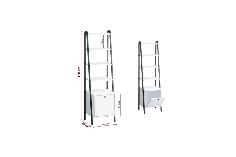 Mojon Kirjahylly 44 cm - Musta/Valkoinen - Säilytys - Hylly - Kirjahylly