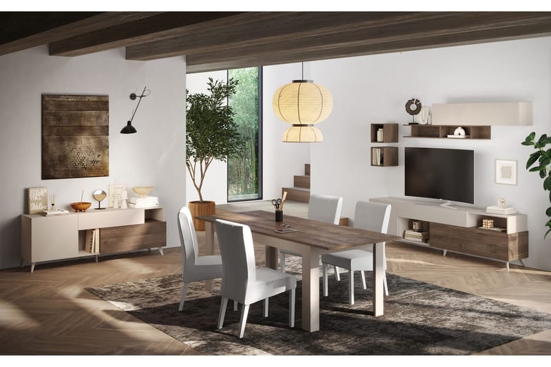 Monaco TV-taso 181x42 cm - Ruskea/Valkoinen - Huonekalut - TV- & Mediakalusteet - Tv taso & Mediataso