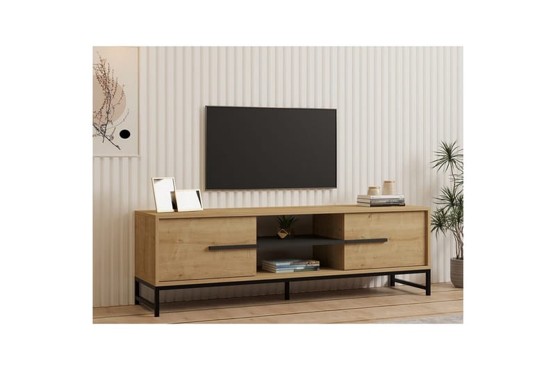 Mono TV-taso 160 cm - Tummanvärinen puu - Huonekalut - TV- & Mediakalusteet - Tv taso & Mediataso