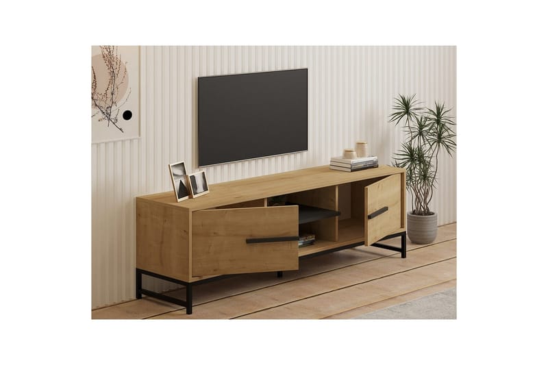 Mono TV-taso 160 cm - Tummanvärinen puu - Huonekalut - TV- & Mediakalusteet - Tv taso & Mediataso