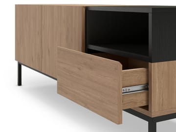 Morlen TV-taso 140 cm - Natural Oak, Wood Black, musta - Huonekalut - TV- & Mediakalusteet - Tv taso & Mediataso
