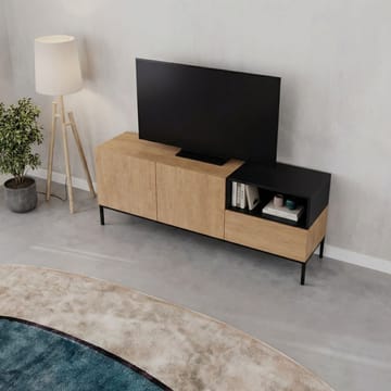 Morlen TV-taso 140 cm - Natural Oak, Wood Black, musta - Huonekalut - TV- & Mediakalusteet - Tv taso & Mediataso