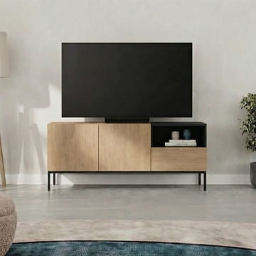 Morlen TV-taso 140 cm - Natural Oak, Wood Black, musta - Huonekalut - TV- & Mediakalusteet - Tv taso & Mediataso