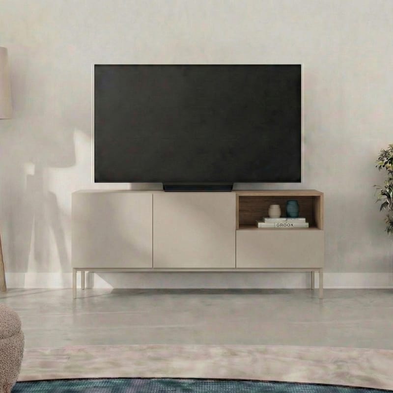 Morlen TV-taso 140 cm - Santstone ja luonnontammi - Huonekalut - TV- & Mediakalusteet - Tv taso & Mediataso