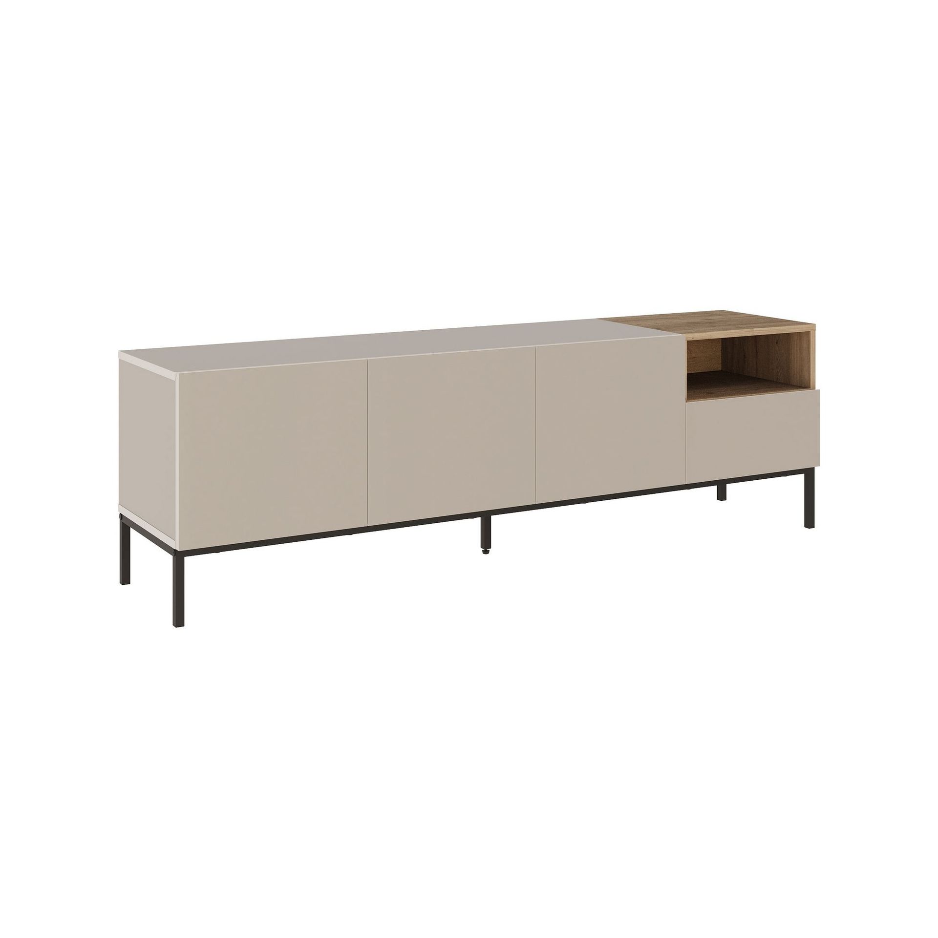 Morlen TV-taso 180x55x41,8 cm - hiekkakivi, luonnontammi ja musta