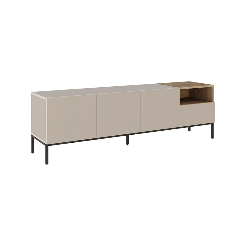Morlen TV-taso 180x55x41,8 cm - hiekkakivi, luonnontammi ja musta - Huonekalut - TV- & Mediakalusteet - Tv taso & Mediataso
