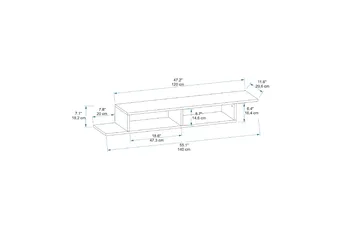 Muson Tv-taso 120 cm - Antrasiitti - Huonekalut - TV- & Mediakalusteet - Tv taso & Mediataso