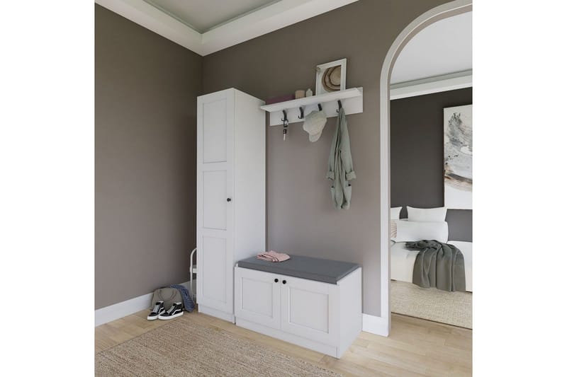 Nagouri TV-kalustesetti 130x35 cm - Valkoinen - Huonekalut - TV- & Mediakalusteet - TV-kalustepaketti