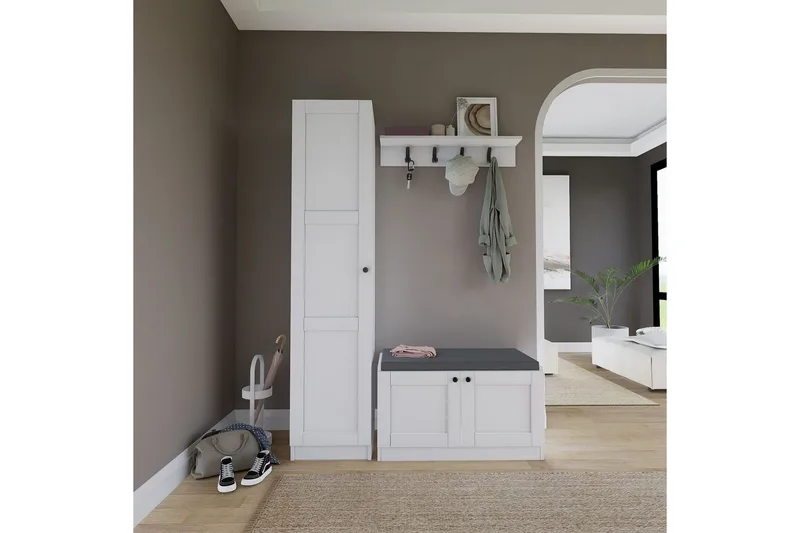 Nagouri TV-kalustesetti 130x35 cm - Valkoinen - Huonekalut - TV- & Mediakalusteet - TV-kalustepaketti