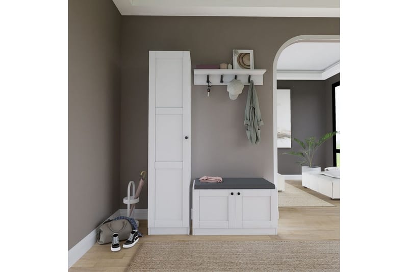 Nagouri TV-kalustesetti 130x35 cm - Valkoinen - Huonekalut - TV- & Mediakalusteet - TV-kalustepaketti